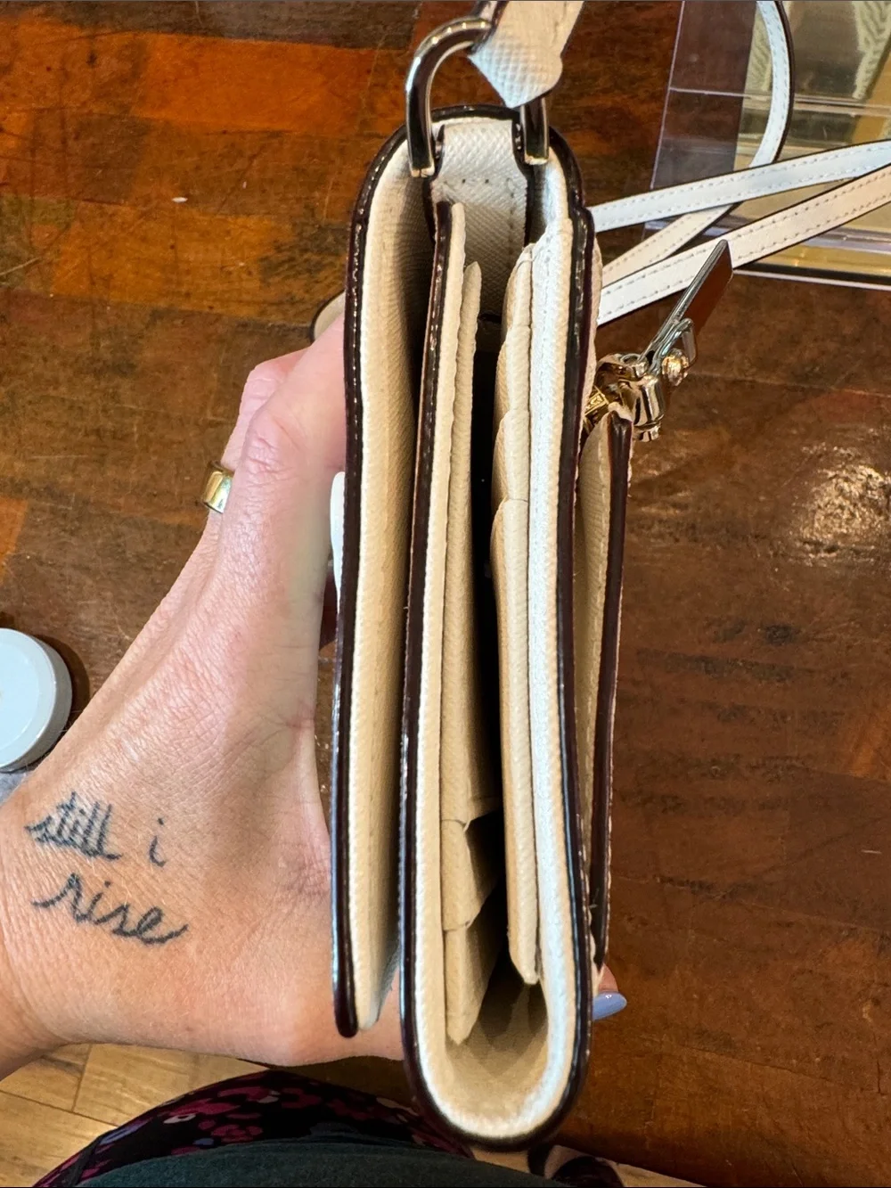 kate spade White Crossbody Wallet with Gelato & Gelateria Patches